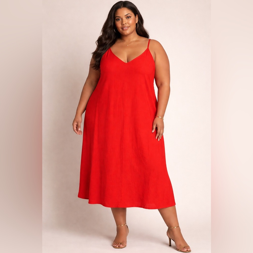 Gilli Red V-Neck Maxi Dress
